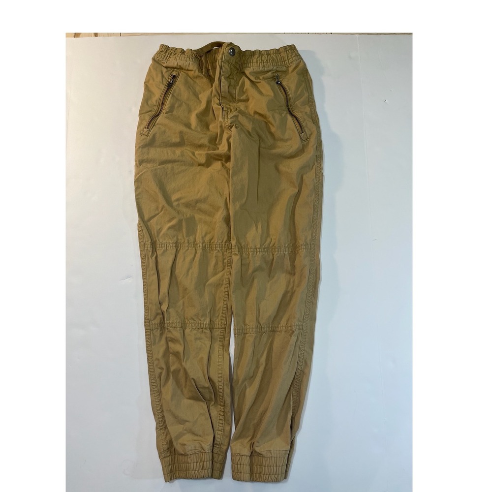 Polo Ralph Lauren Joggers Boys M 10-12 Tan Khaki Cotton Zip Pockets‎ Prep Casual